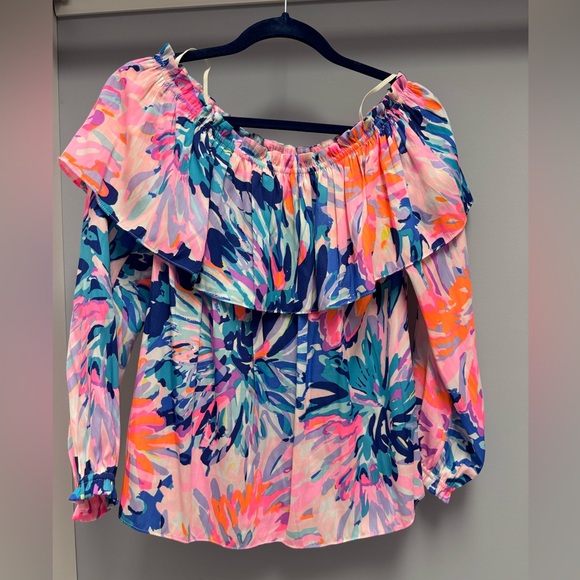 Lilly Pulitzer Dee Top, Multi Off Tropic, M, EUC - Picture 3 of 6
